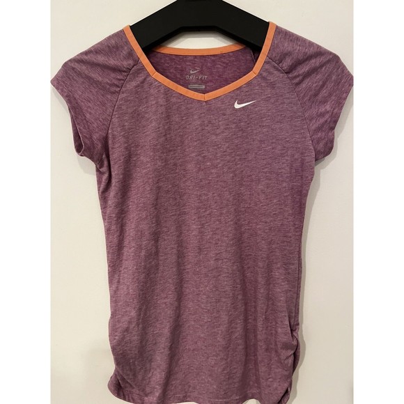 Nike Tops - Nike Woman's Dri-Fit Pink with White Short Sleeve T-Shirt - Size Large